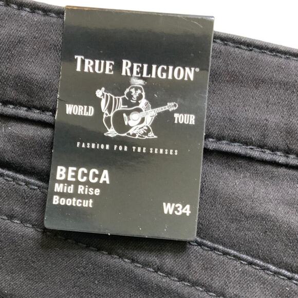True Religion Becca Jeans Women's Plus Size 14 Mid Rise Bootcut Stretch Denim - Picture 12 of 16
